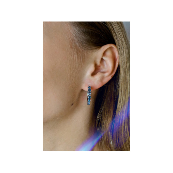 925 Sterling Silver Aquamarine Earrings