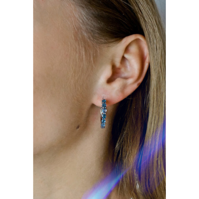 925 Sterling Silver Aquamarine Earrings