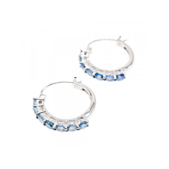 925 Sterling Silver Aquamarine Earrings