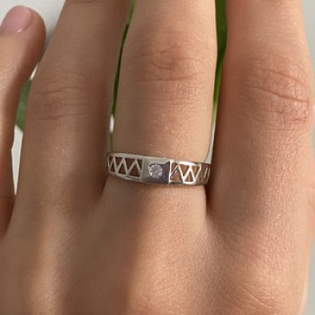 925 Sterling Silver CZ Band Ring Size 8