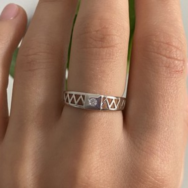 925 Sterling Silver CZ Band Ring Size 8