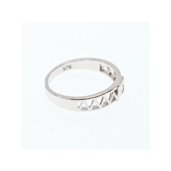 925 Sterling Silver CZ Band Ring Size 8