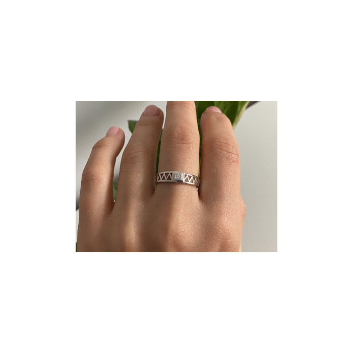 925 Sterling Silver CZ Band Ring Size 8