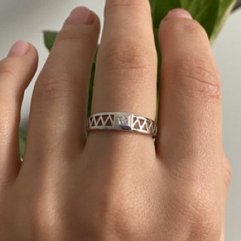 925 Sterling Silver CZ Band Ring Size 8