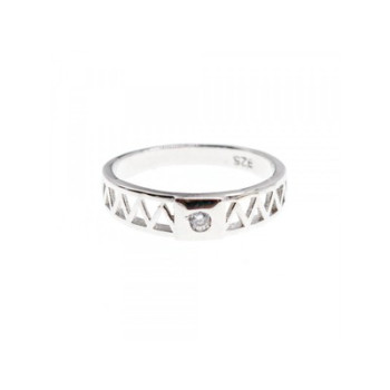 925 Sterling Silver CZ Band Ring Size 8