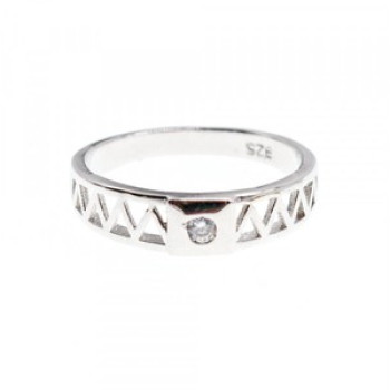 925 Sterling Silver CZ Band Ring Size 8