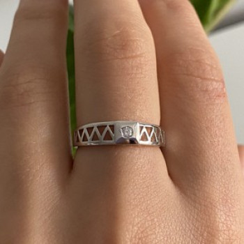 925 Sterling Silver CZ Band Ring Size 8