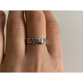 925 Sterling Silver CZ Band Ring Size 8