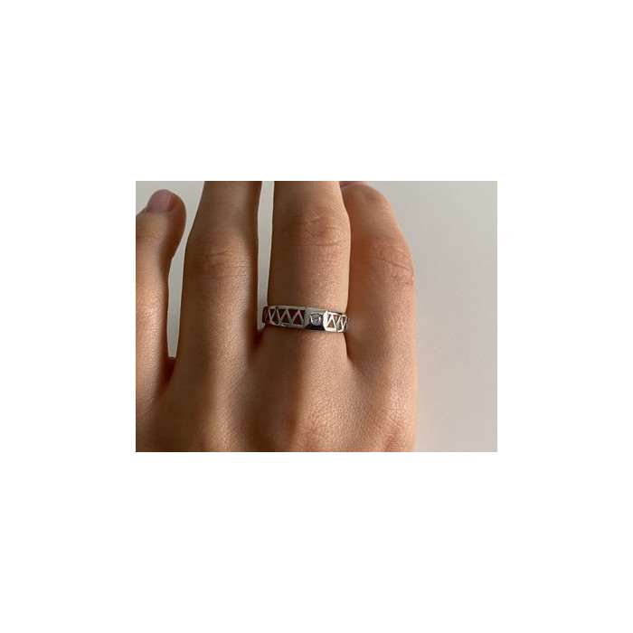 925 Sterling Silver CZ Band Ring Size 8