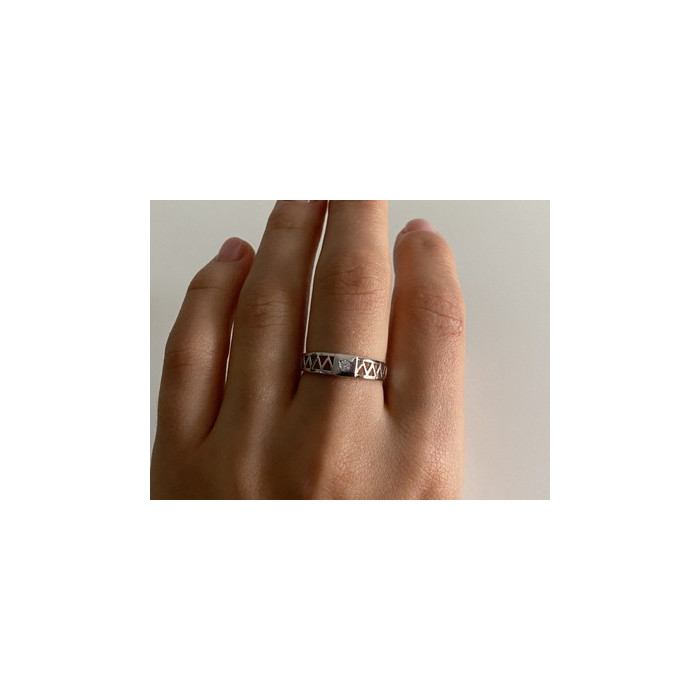 925 Sterling Silver CZ Band Ring Size 8