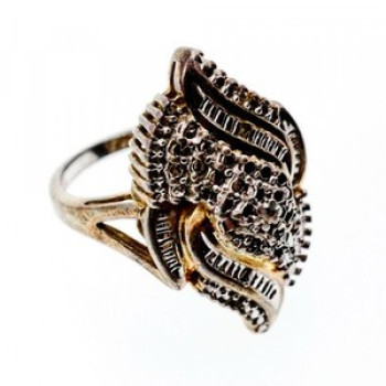 925 Sterling Silver Gold Plated Ring Size 7