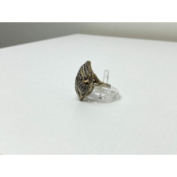 925 Sterling Silver Gold Plated Ring Size 7