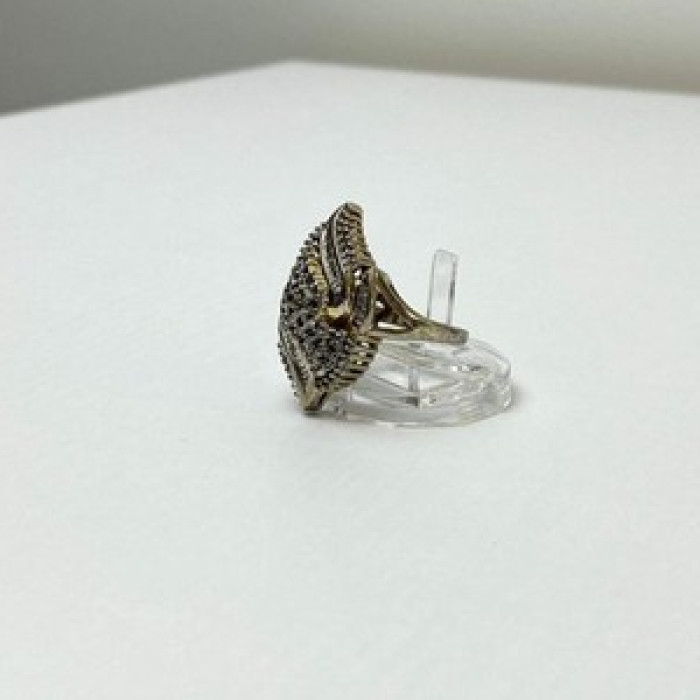 925 Sterling Silver Gold Plated Ring Size 7