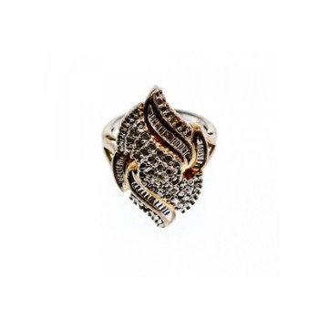 925 Sterling Silver Gold Plated Ring Size 7