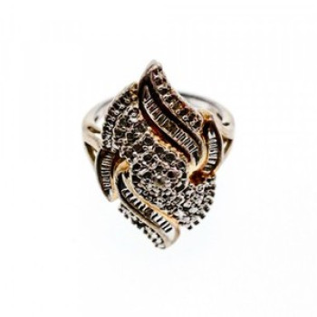 925 Sterling Silver Gold Plated Ring Size 7