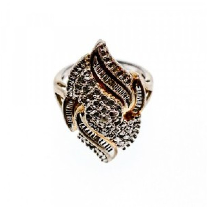 925 Sterling Silver Gold Plated Ring Size 7