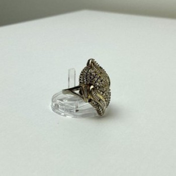 925 Sterling Silver Gold Plated Ring Size 7