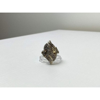925 Sterling Silver Gold Plated Ring Size 7