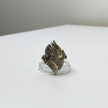 925 Sterling Silver Gold Plated Ring Size 7
