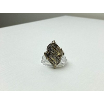 925 Sterling Silver Gold Plated Ring Size 7