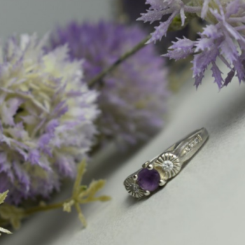 Avon 925 Sterling Silver Tourmaline & CZ Ring Size 9