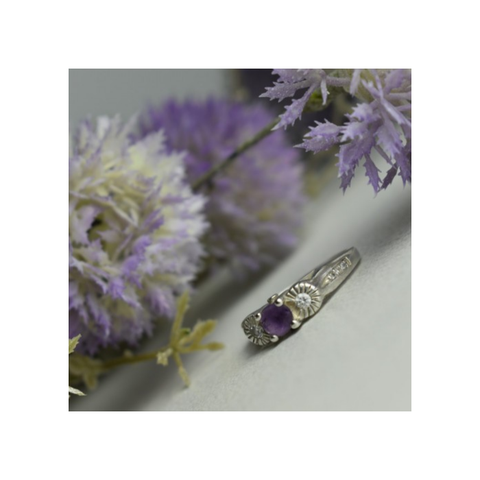 Avon 925 Sterling Silver Tourmaline & CZ Ring Size 9