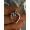 925 Sterling Silver Multicolor Spinel Heart Pendant Length 1 Inch