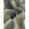 925 Sterling Silver Gold Plated Tanzanite Pendant Length 0.80 Inch