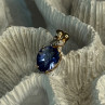 925 Sterling Silver Gold Plated Tanzanite Pendant Length 0.80 Inch