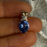 925 Sterling Silver Gold Plated Tanzanite Pendant Length 0.80 Inch