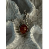 925 Sterling Silver Amber Pendant Length 1.20 Inch