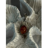 925 Sterling Silver Amber Pendant Length 1.20 Inch