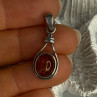 925 Sterling Silver Amber Pendant Length 1.20 Inch