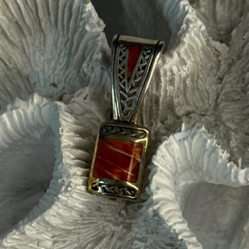 Vintage 925 Sterling Silver Carnelian Pendant Length 1.20 Inch