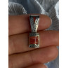 Vintage 925 Sterling Silver Carnelian Pendant Length 1.20 Inch