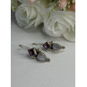 925 Sterling Silver Amethyst & Moonstone Earrings Length 1.30 Inch