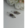 925 Sterling Silver Amethyst & Moonstone Earrings Length 1.30 Inch