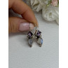 925 Sterling Silver Amethyst & Moonstone Earrings Length 1.30 Inch