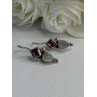925 Sterling Silver Amethyst & Moonstone Earrings Length 1.30 Inch