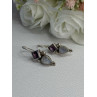 925 Sterling Silver Amethyst & Moonstone Earrings Length 1.30 Inch