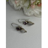 925 Sterling Silver Amethyst & Moonstone Earrings Length 1.30 Inch