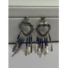 Vintage Native American 925 Sterling Silver Lapis Earrings Length 2.50 Inch