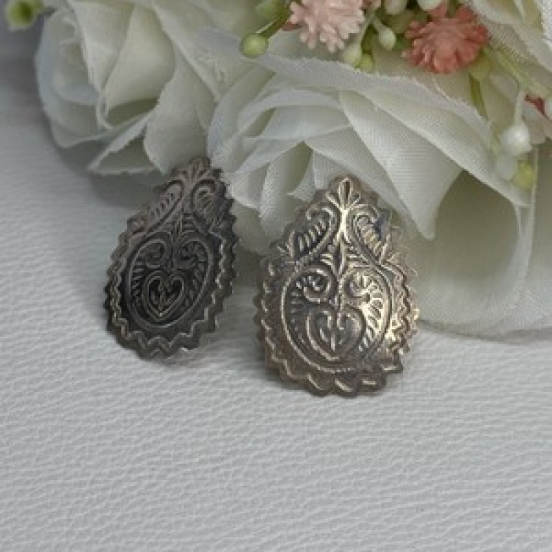 Vintage 925 Sterling Silver Earrings Length 0.95 Inch