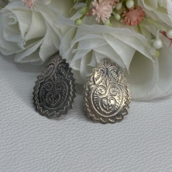 Vintage 925 Sterling Silver Earrings Length 0.95 Inch