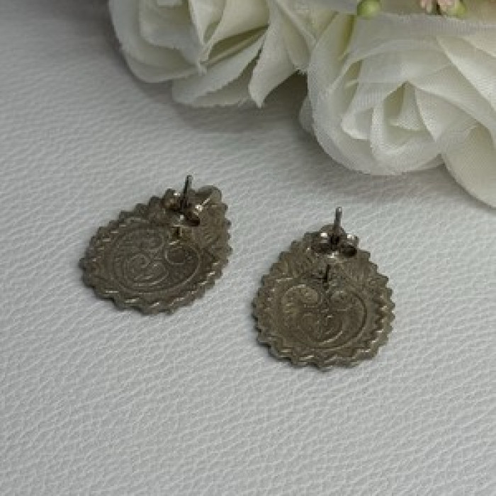 Vintage 925 Sterling Silver Earrings Length 0.95 Inch