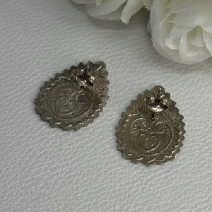 Vintage 925 Sterling Silver Earrings Length 0.95 Inch