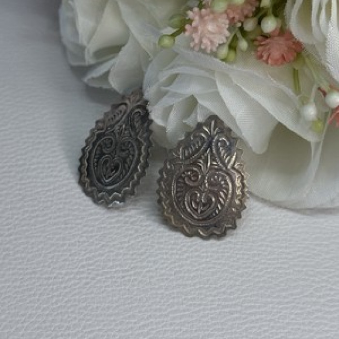 Vintage 925 Sterling Silver Earrings Length 0.95 Inch
