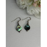 925 Sterling Silver Abalone Earrings Length 1.60 Inch