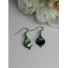 925 Sterling Silver Abalone Earrings Length 1.60 Inch