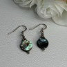 925 Sterling Silver Abalone Earrings Length 1.60 Inch